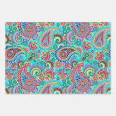 カラフルフローラペイズリー ラッピングペーパーシート (正面3)