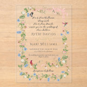 カラフルフローラボーエレガントガーデン結婚フォト アクリル招待状 (正面)