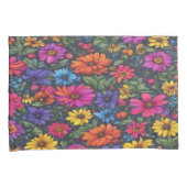 カラフルフローラミックス – ピローケース (正面右)