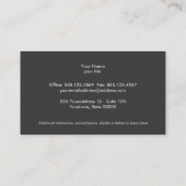 カラフルフローラメイクアップと美しいブラックストライプの 名刺 (裏面)