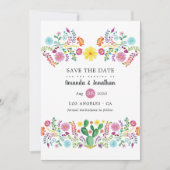 カラフルフローラメキシカン結婚フィエスタ写真 セーブザデート (正面)