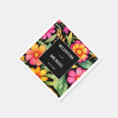 カラフルフローラメキシ結婚コの スタンダードカクテルナプキン (角)