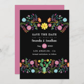カラフルフローラメキシ結婚コの セーブザデート (正面/裏面)