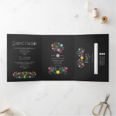 カラフルフローラメキシ結婚コの 三つ折り招待状 (内部)