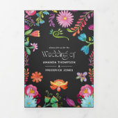 カラフルフローラメキシ結婚コの 三つ折り招待状 (カバー)