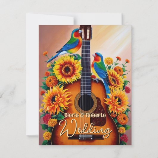 カラフルフローラメ素朴キシカン結婚ス 招待状 (正面)