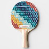 カラフルフローラモザイク六角テーブルテニス 卓球ラケット (裏面)