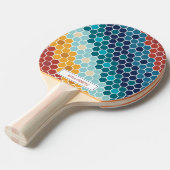 カラフルフローラモザイク六角テーブルテニス 卓球ラケット (正面アングル)