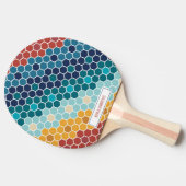 カラフルフローラモザイク六角テーブルテニス 卓球ラケット (横)