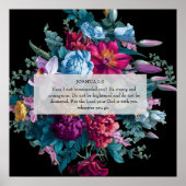 カラフルフローラモダンクリスチャンの贈り物ウォールアート ポスター (正面)