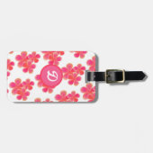 カラフルフローラモダンモノグラム ラゲッジタグ (正面横)