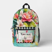 カラフルフローラモダン芸術 プリントバックパック (正面)