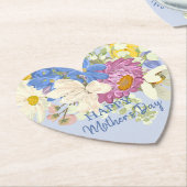 カラフルフローラモダン開花母の日 ペーパーコースター (アングル)