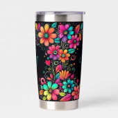 カラフルフローラモノグカスタムラム 保温保冷タンブラー (左面)