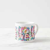 カラフルフローララブウォーターカラーフラワーマグ – ローマ エスプレッソカップ (正面右)