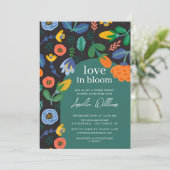 カラフルフローララブ開花ブライダルシャワーインビタ 招待状 (スタンド正面)
