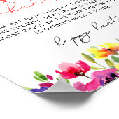 カラフルフローラリングや輪狩りブライダルシャワーゲーム ポスター (角)