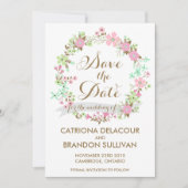 カラフルフローラリースセーブ・ザ・デート案内 セーブザデート (正面)