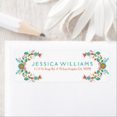 カラフルフローラリースフレームテンプレート ラベル (インサイチュ)