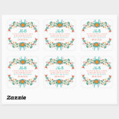 カラフルフローラリース枠 スクエアシール (シート)