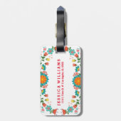 カラフルフローラリース枠 ラゲッジタグ (裏面縦)