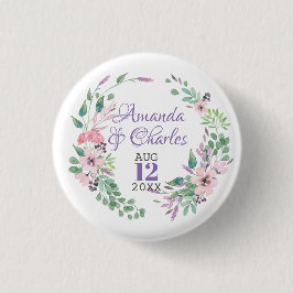 カラフルフローラリース枠 缶バッジ