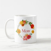 カラフルフローラリース – 母の日 コーヒーマグカップ (左)