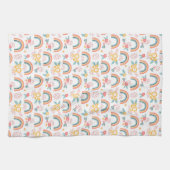 カラフルフローラレインボーパターン キッチンタオル (横)