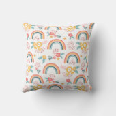 カラフルフローラレインボーパターン クッション (裏面)
