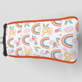 カラフルフローラレインボーパターン ゴルフヘッドカバー (正面)