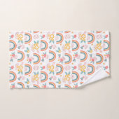 カラフルフローラレインボーパターン バスタオルセット (ハンドタオル)