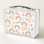 カラフルフローラレインボーパターン メタルランチボックス (裏面)
