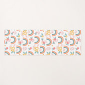 カラフルフローラレインボーパターン ヨガマット (正面(横))