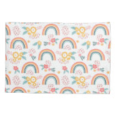 カラフルフローラレインボーパターン 枕カバー (裏面)