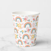カラフルフローラレインボーパターン 紙コップ (裏面)