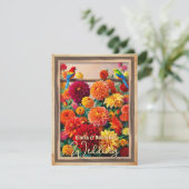 カラフルフローラロベ素朴バ結婚ス 招待状 (スタンド正面)