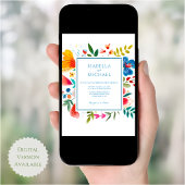 カラフルフローラワイルドフラワー結婚式招待状 招待状