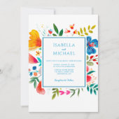 カラフルフローラワイルドフラワー結婚式招待状 招待状 (正面)