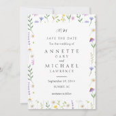 カラフルフローラ保存日付招待状 セーブザデート (正面)