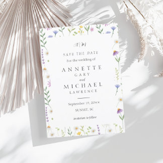 カラフルフローラ保存日付招待状 セーブザデート