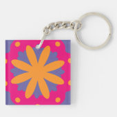 カラフルフローラ円形状 キーホルダー (裏面)