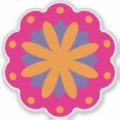 カラフルフローラ円形状 シール (正面)