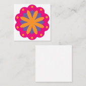 カラフルフローラ円形状 スクエア名刺 (正面/裏面)