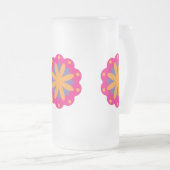 カラフルフローラ円形状 フロストグラスビールジョッキ (正面右)