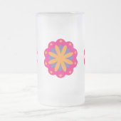 カラフルフローラ円形状 フロストグラスビールジョッキ (中央)