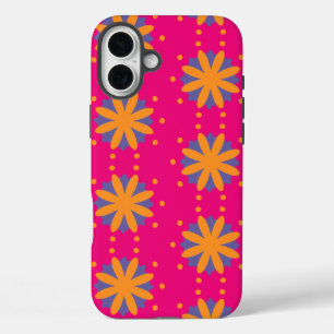 カラフルフローラ円形状 iPhone 16 PLUSケース