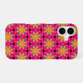 カラフルフローラ円形状 iPhone 16ケース (裏面横)