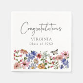 カラフルフローラ卒業ナプキン スタンダードカクテルナプキン (正面)