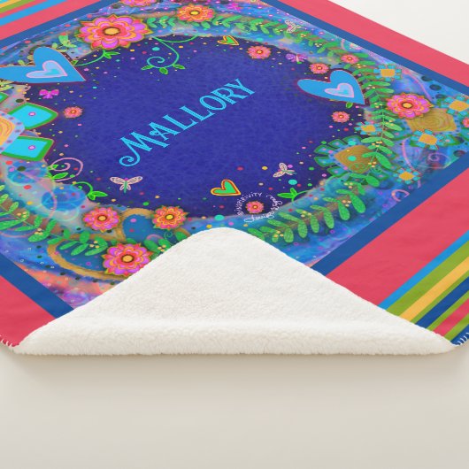 カラフルフローラ名カスタムおもしろい検査 シェルパブランケット (3/4)