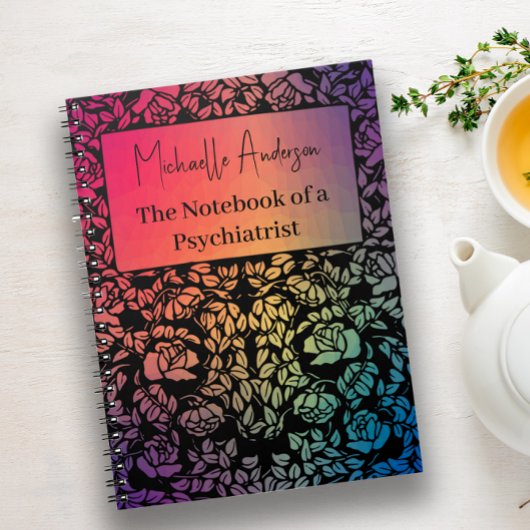 カラフルフローラ名パーソナライズされたノートブック ノートブック